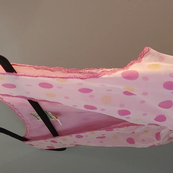 Vintage 100% Silk Dress Size 14 Polka Dot Pink - Picture 8 of 16